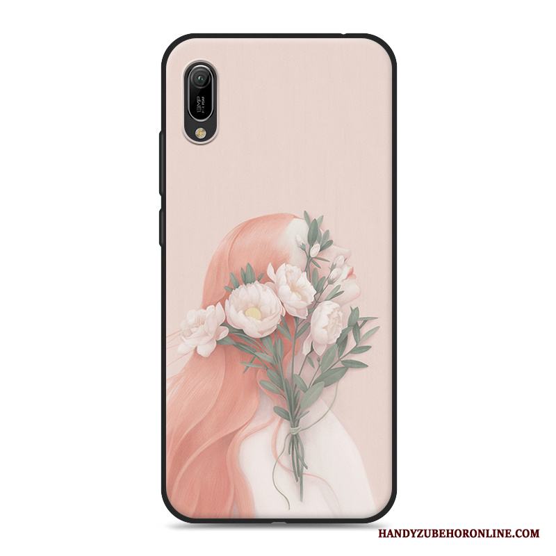 Huawei Y6 2019 Liten Kyla Skal Telefon Konst Rosa