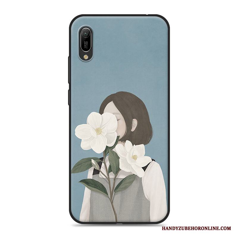 Huawei Y6 2019 Liten Kyla Skal Telefon Konst Rosa