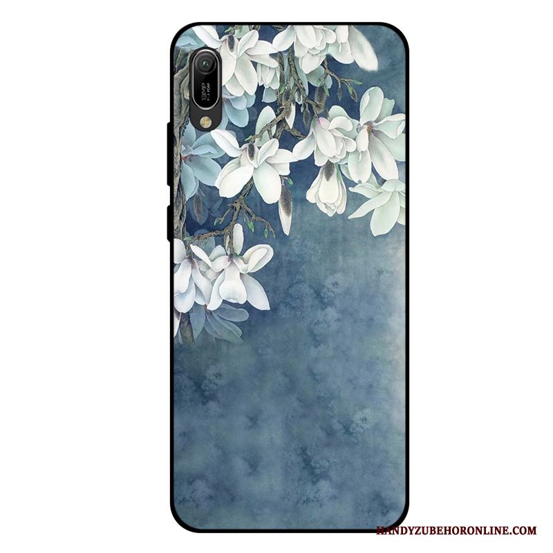 Huawei Y6 2019 Liten Skal Telefon Kyla Blå Nubuck All Inclusive Anpassa