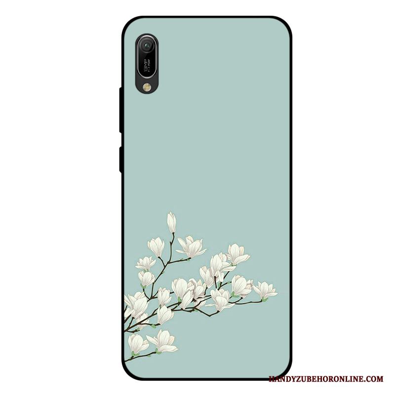 Huawei Y6 2019 Liten Skal Telefon Kyla Blå Nubuck All Inclusive Anpassa