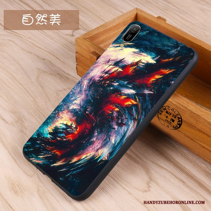 Huawei Y6 2019 Mjuk Nubuck Fodral Kreativa Trend Varumärke Skal Telefon Grön