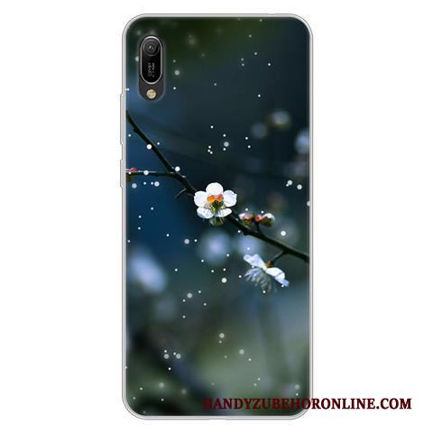 Huawei Y6 2019 Skal Kreativa Svart Fodral Fallskydd Mjuk Tecknat