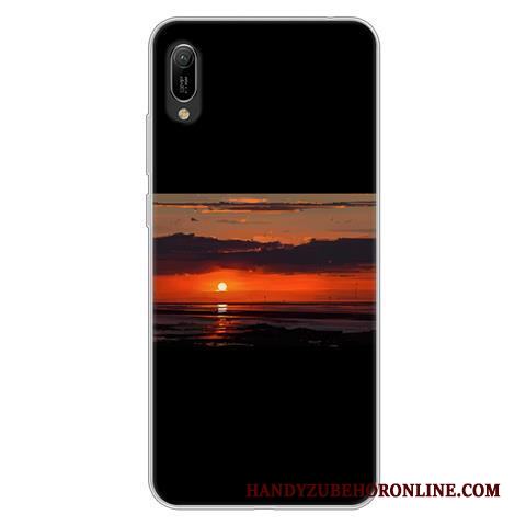 Huawei Y6 2019 Skal Kreativa Svart Fodral Fallskydd Mjuk Tecknat