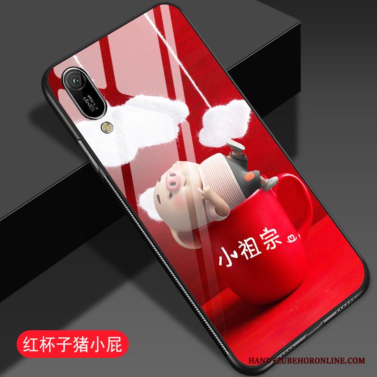 Huawei Y6 2019 Spegel Vacker Net Red Par Liten Fodral Skal Telefon