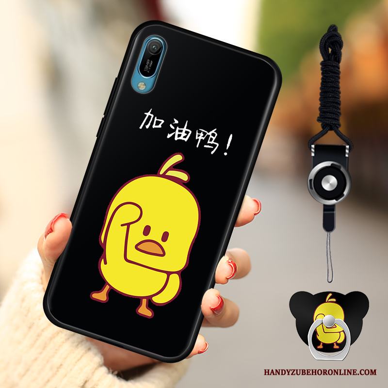 Huawei Y6 2019 Svart Fallskydd Mjuk Fodral Skal Mode Telefon