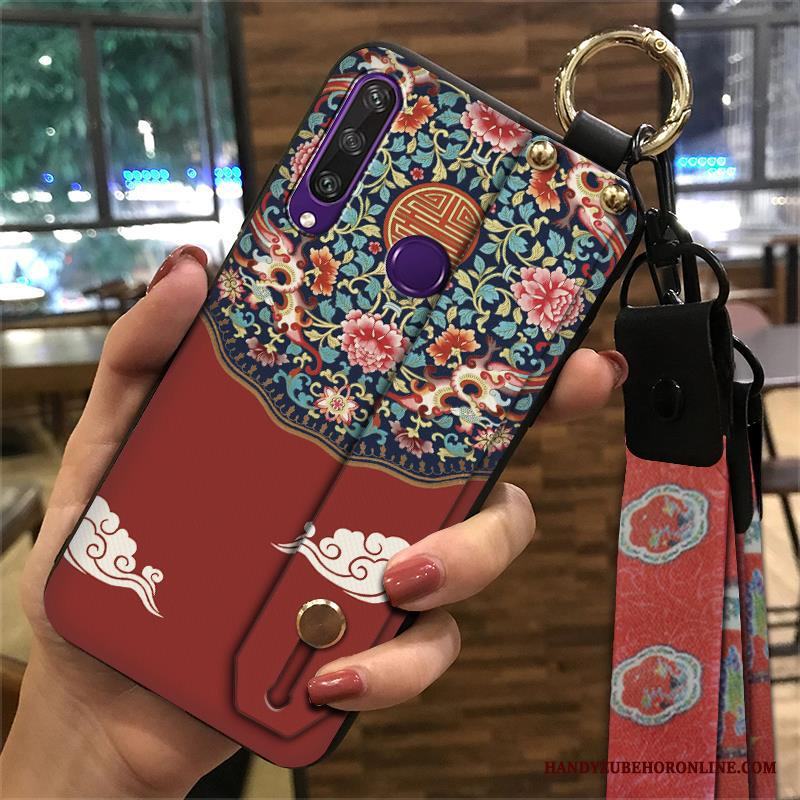 Huawei Y6p Kinesisk Stil Support Rosa Skal Telefon Retro Kreativa Fodral