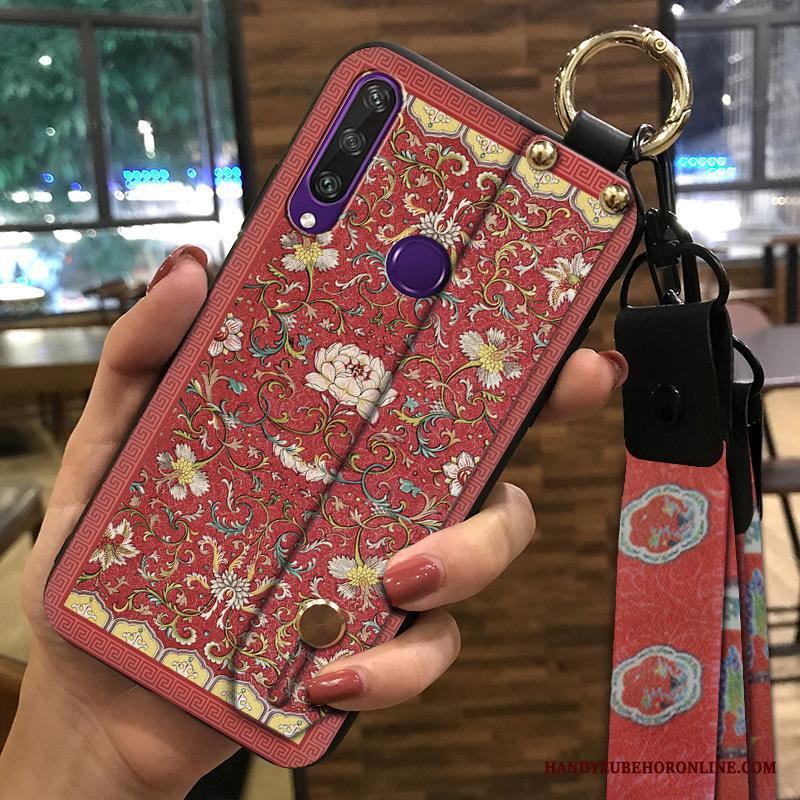 Huawei Y6p Kinesisk Stil Support Rosa Skal Telefon Retro Kreativa Fodral