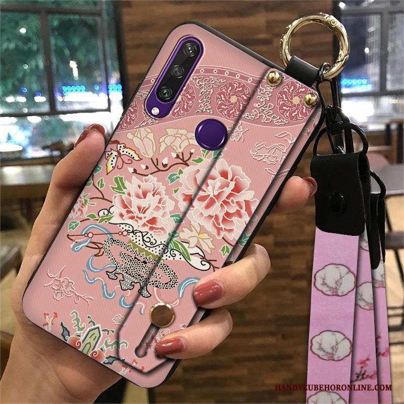 Huawei Y6p Kinesisk Stil Support Rosa Skal Telefon Retro Kreativa Fodral
