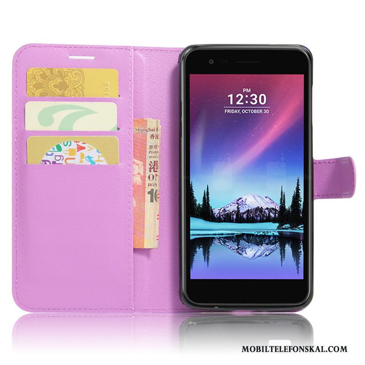Lg K10 2017 Fallskydd Röd Plånbok Skal Telefon Fodral Kort Läderfodral