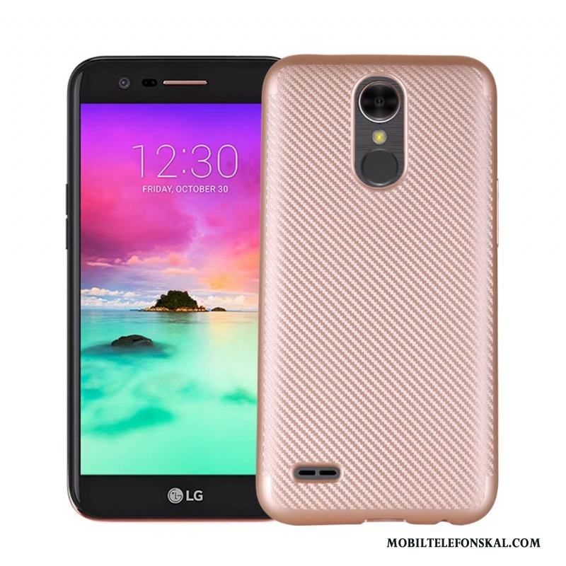 Lg K10 2017 Kostfiber Fodral Mjuk Skal Telefon Guld Skydd