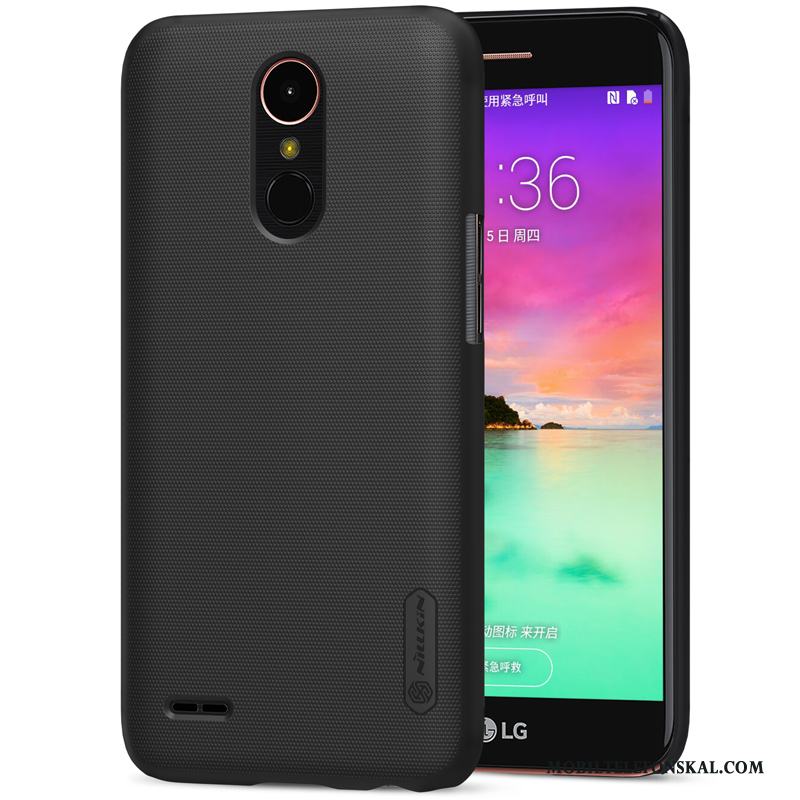 Lg K10 2017 Nubuck Fallskydd Guld Skal Telefon Hård Svart Fodral