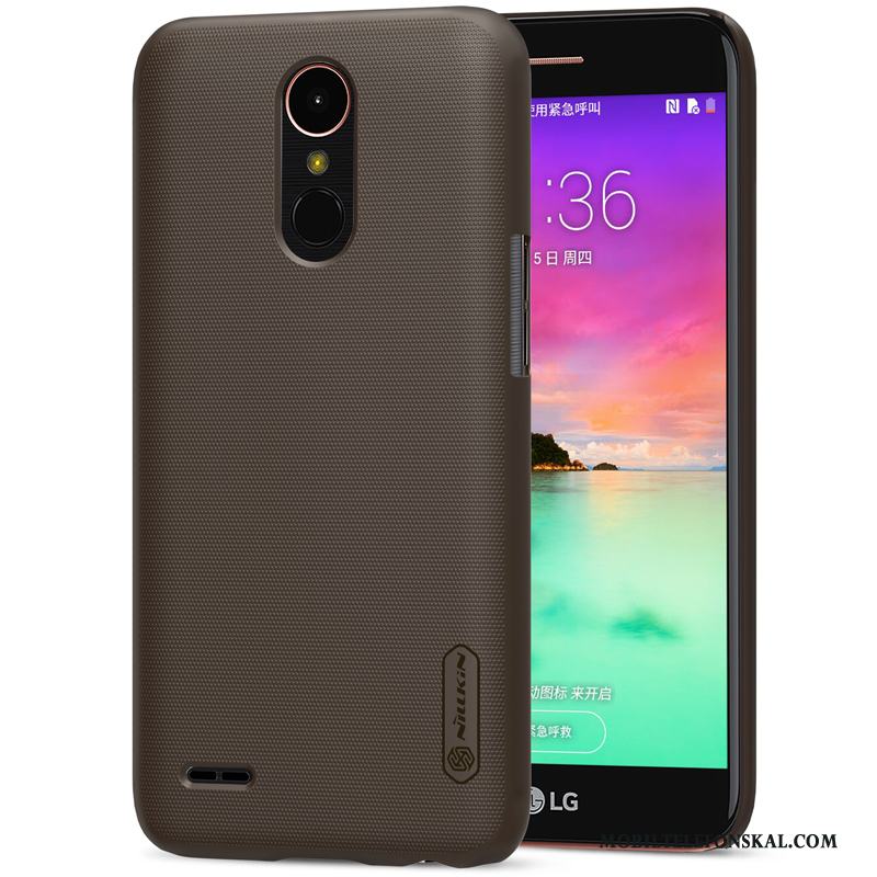 Lg K10 2017 Nubuck Fallskydd Guld Skal Telefon Hård Svart Fodral