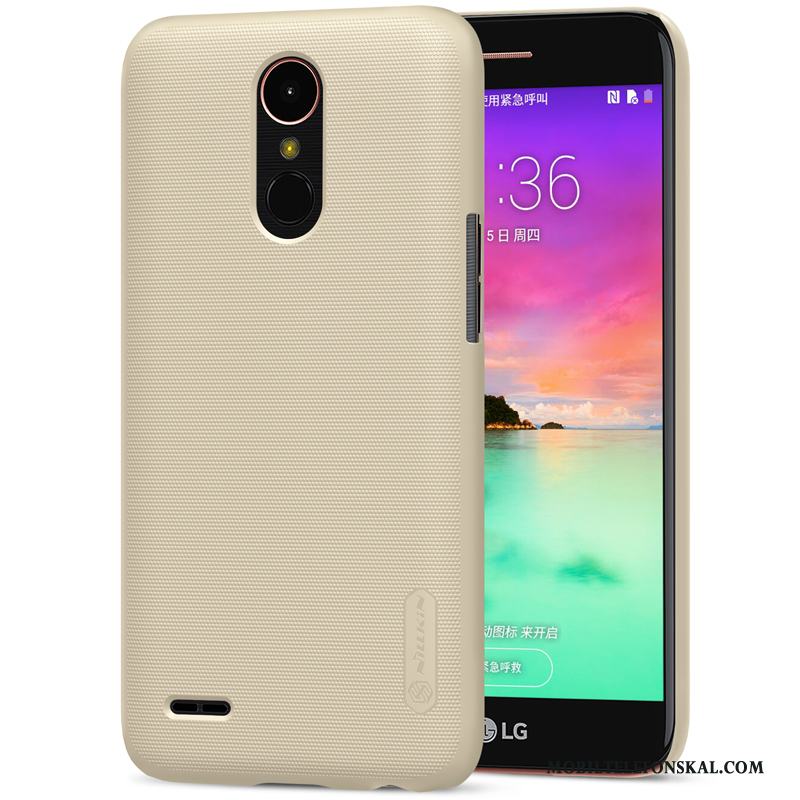 Lg K10 2017 Nubuck Fallskydd Guld Skal Telefon Hård Svart Fodral