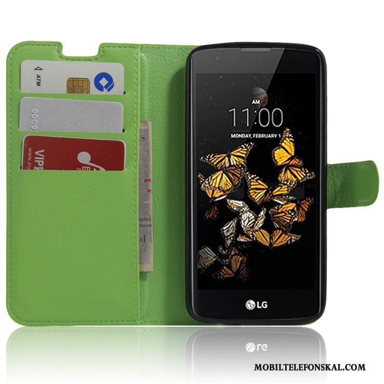 Lg K8 Plånbok Skal Skydd Fodral Kort Telefon Grön