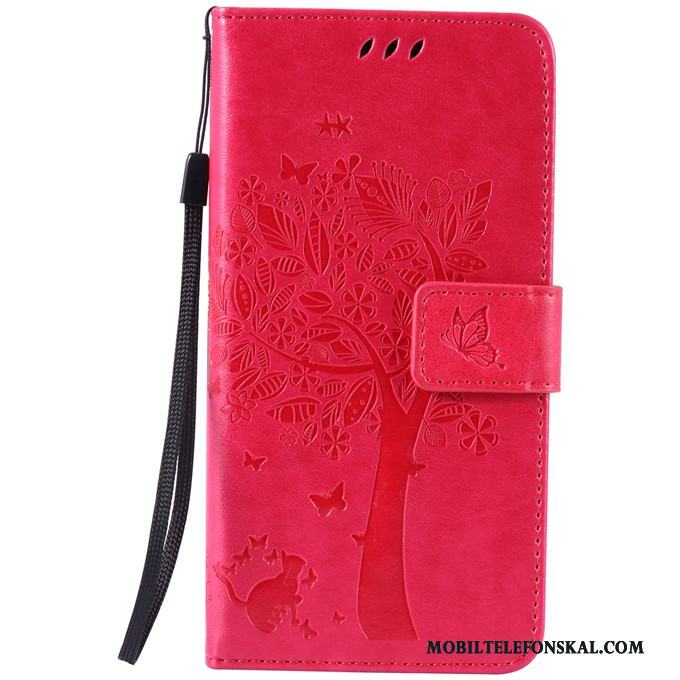 Lg Nexus 5x Silikon Skydd Clamshell Röd Läderfodral Skal Telefon