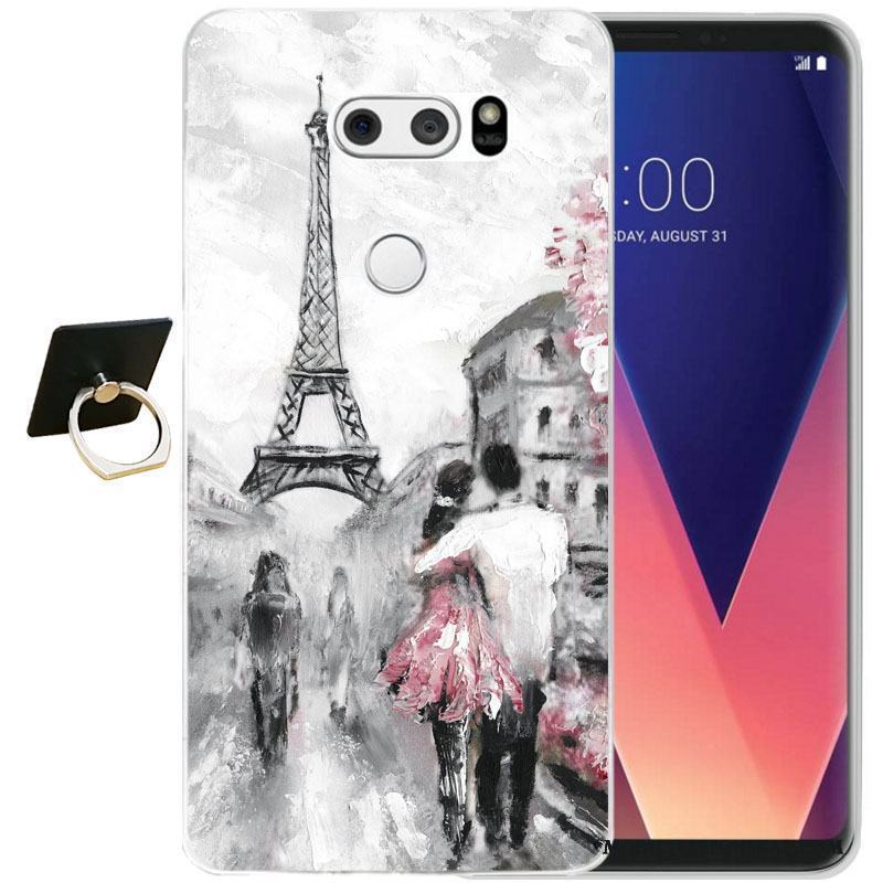 Lg V30 Silikon Skal Fodral Svart Telefon Lättnad All Inclusive