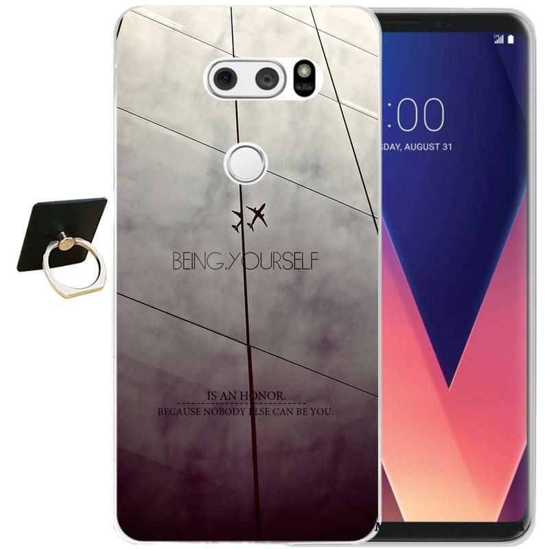 Lg V30 Silikon Skal Fodral Svart Telefon Lättnad All Inclusive