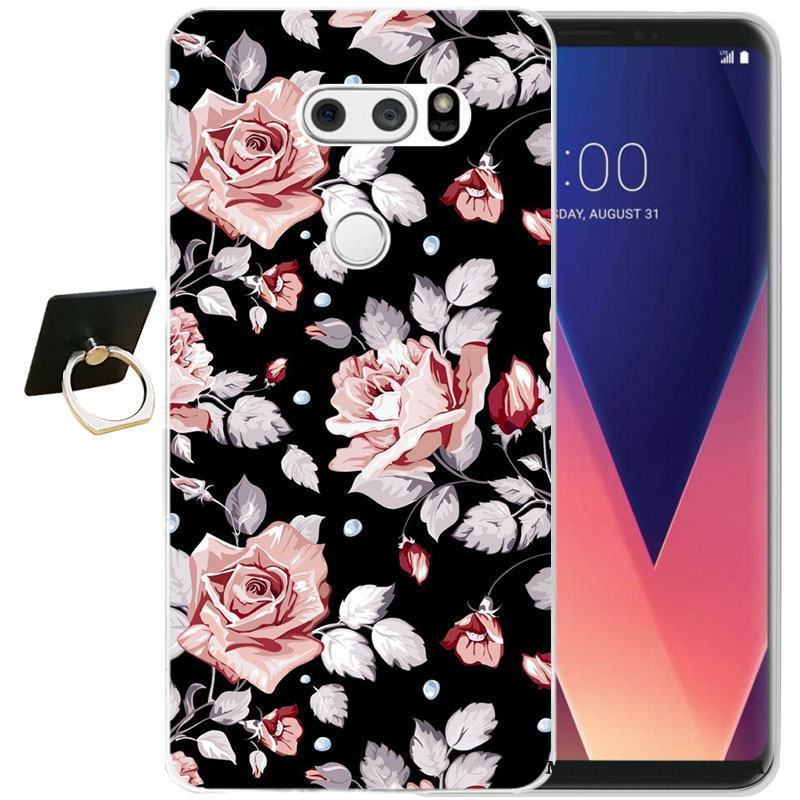 Lg V30 Silikon Skal Fodral Svart Telefon Lättnad All Inclusive