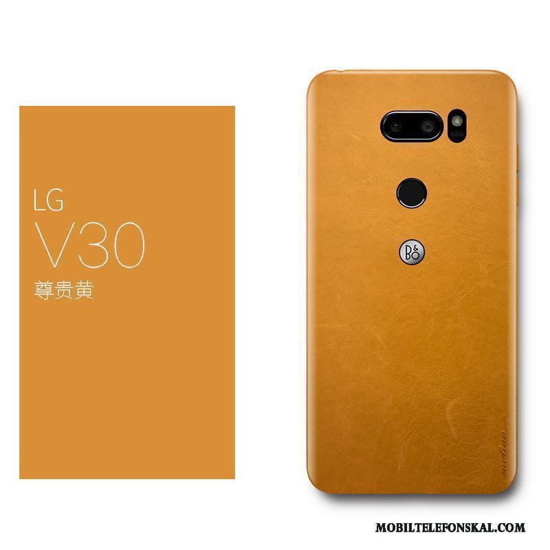 Lg V30 Skal Kreativa Lyxiga Röd Fodral All Inclusive Äkta Läder Skydd