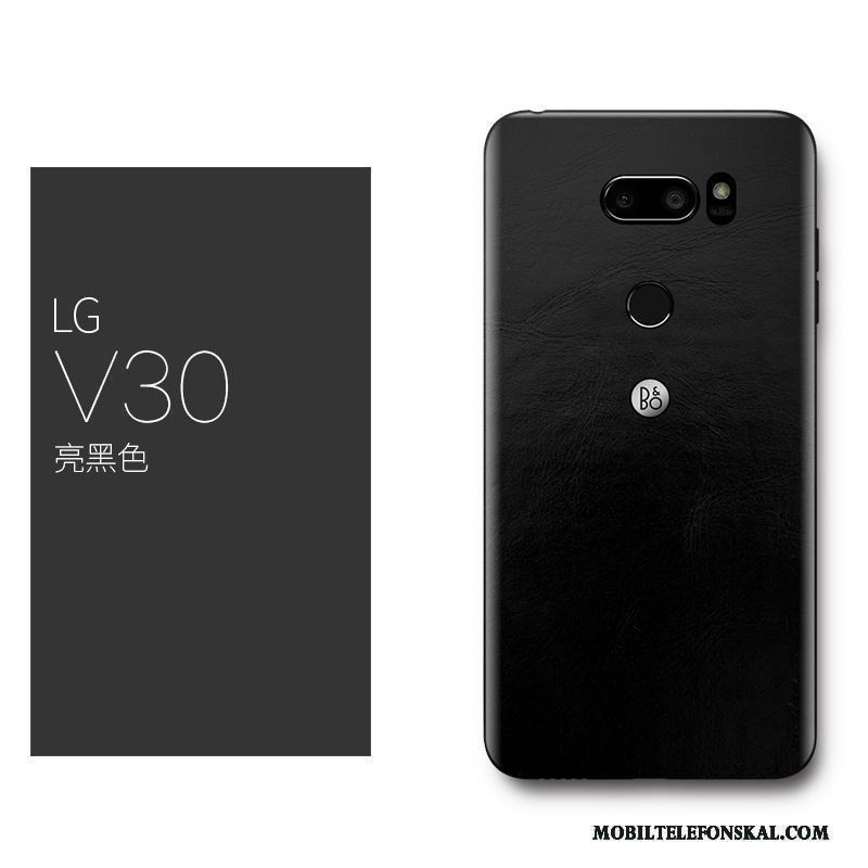 Lg V30 Skal Kreativa Lyxiga Röd Fodral All Inclusive Äkta Läder Skydd