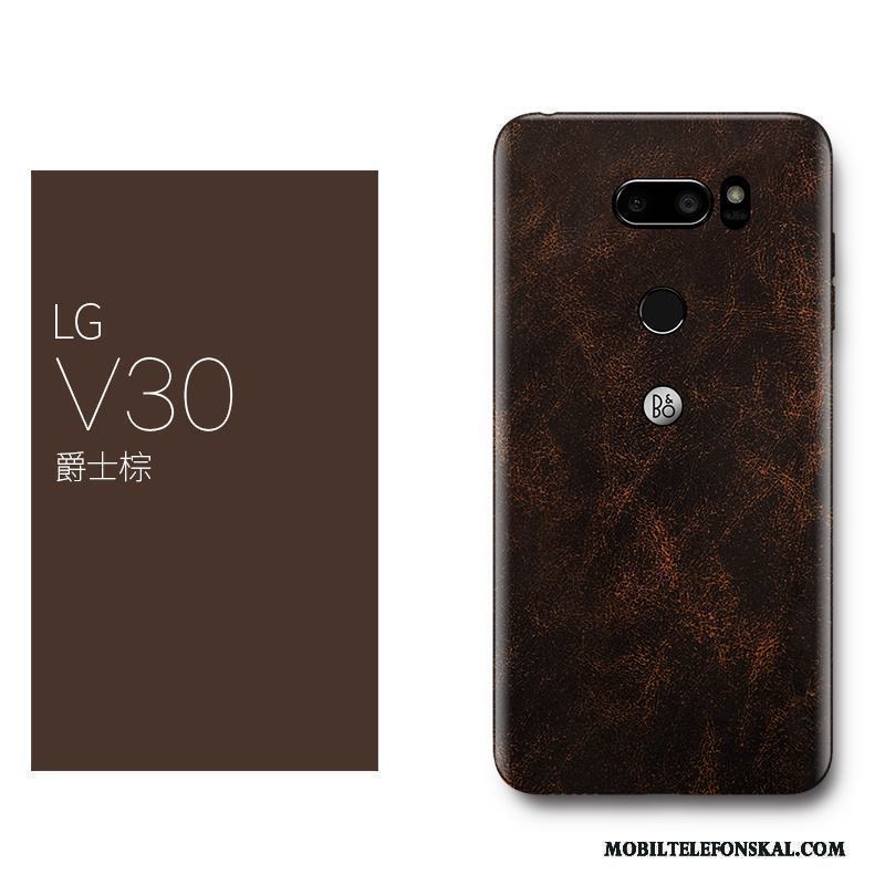 Lg V30 Skal Kreativa Lyxiga Röd Fodral All Inclusive Äkta Läder Skydd