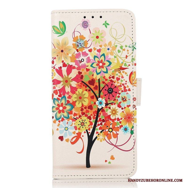 Läderfodral Samsung Galaxy A14 / A14 5G Blommande Träd