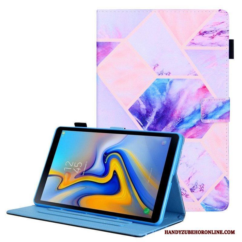 Läderfodral Samsung Galaxy Tab A8 (2021) Marmor Geometri Design