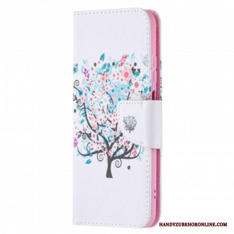 Läderfodral Xiaomi Redmi Note 10 / 10S Blommande Träd