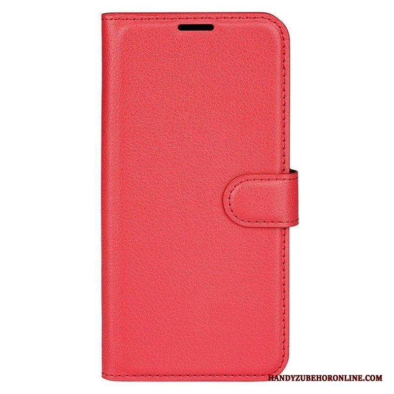 Läderfodral Xiaomi Redmi Note 12 5G Klassisk Litchi Lädereffekt