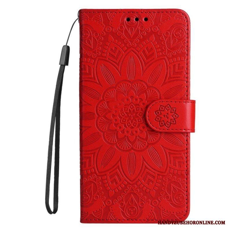 Läderfodral Xiaomi Redmi Note 12 5G Med Kedjar Mandala Dekoration Med Rem