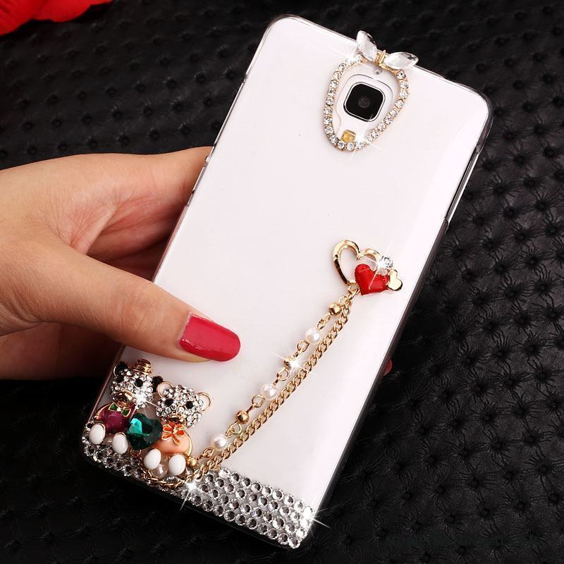 Mi 4 Transparent Tecknat Strass Skal Trend Telefon Guld