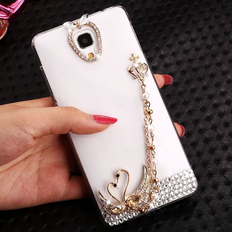 Mi 4 Transparent Tecknat Strass Skal Trend Telefon Guld