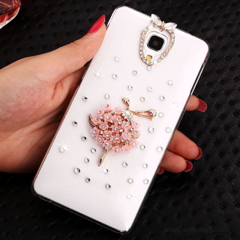 Mi 4 Transparent Tecknat Strass Skal Trend Telefon Guld