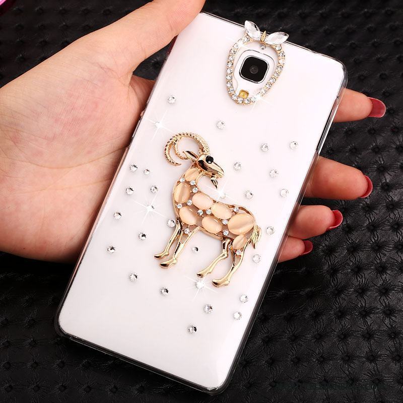 Mi 4 Transparent Tecknat Strass Skal Trend Telefon Guld