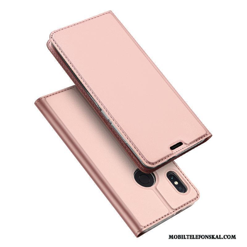 Mi 6 Hemming Läderfodral Ny Kort Skal Telefon Transparent Rosa