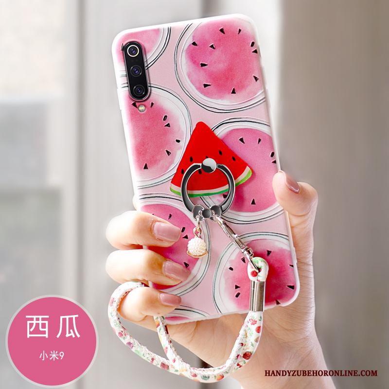 Mi 9 Silikon Support Rosa Personlighet Skal Telefon Trend