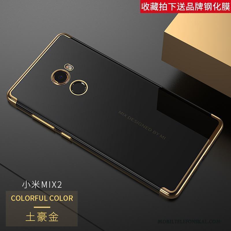 Mi Mix 2 Guld Transparent Silikon Liten Skal Telefon Skydd All Inclusive