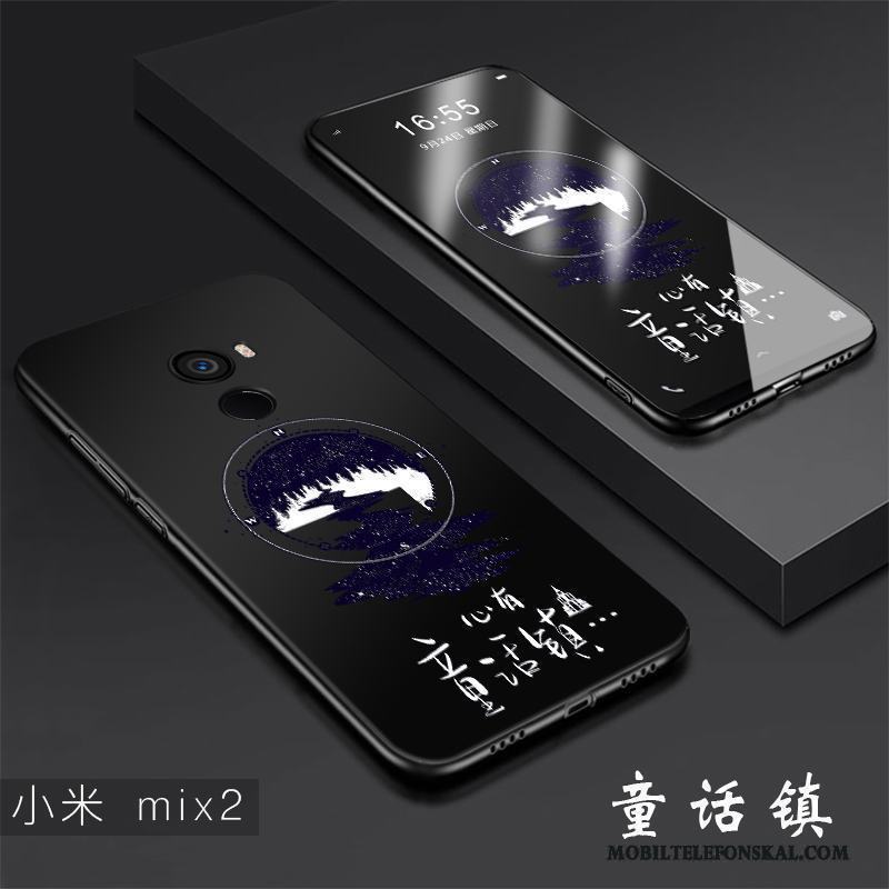 Mi Mix 2 Kreativa Silikon Svart Fallskydd Mjuk Skal Telefon Trend