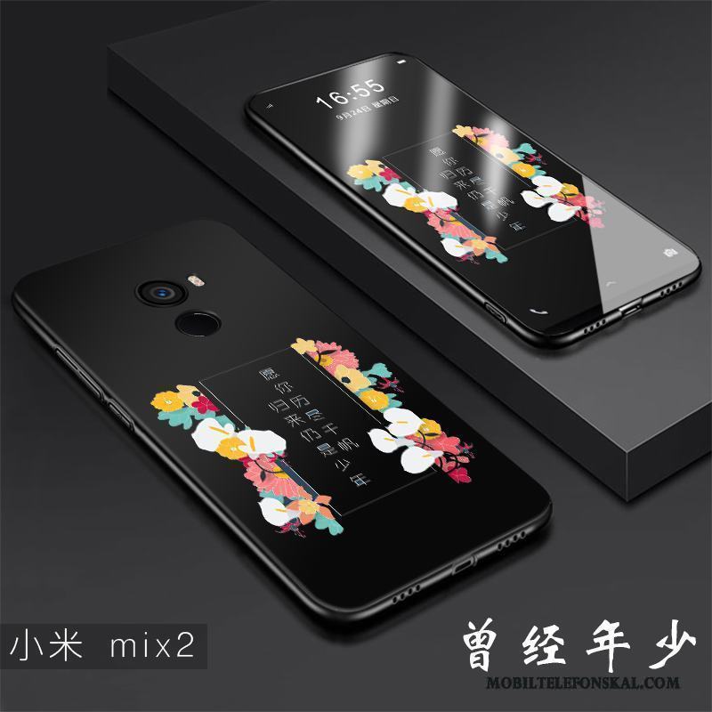 Mi Mix 2 Kreativa Silikon Svart Fallskydd Mjuk Skal Telefon Trend