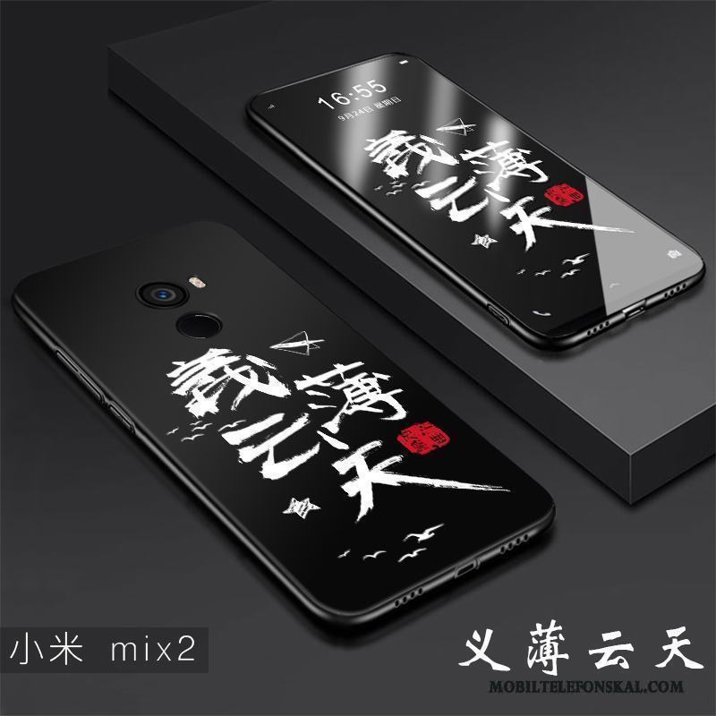 Mi Mix 2 Kreativa Silikon Svart Fallskydd Mjuk Skal Telefon Trend