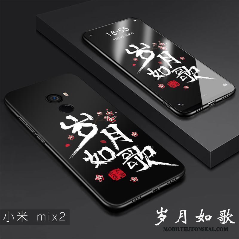 Mi Mix 2 Kreativa Silikon Svart Fallskydd Mjuk Skal Telefon Trend