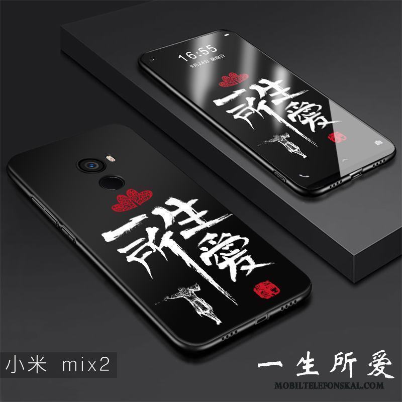 Mi Mix 2 Kreativa Silikon Svart Fallskydd Mjuk Skal Telefon Trend