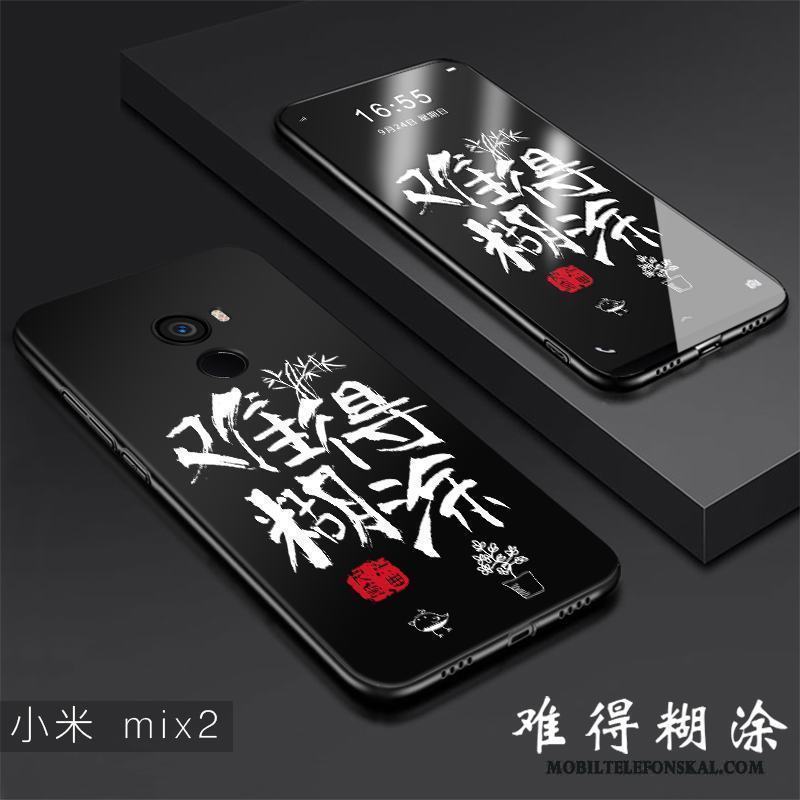 Mi Mix 2 Kreativa Silikon Svart Fallskydd Mjuk Skal Telefon Trend