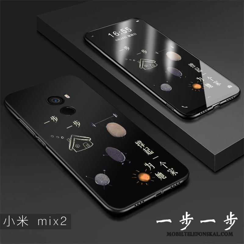 Mi Mix 2 Kreativa Silikon Svart Fallskydd Mjuk Skal Telefon Trend