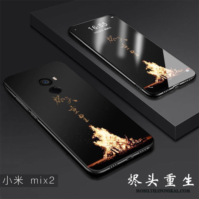 Mi Mix 2 Kreativa Silikon Svart Fallskydd Mjuk Skal Telefon Trend