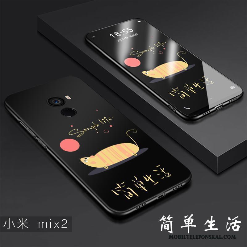 Mi Mix 2 Kreativa Silikon Svart Fallskydd Mjuk Skal Telefon Trend