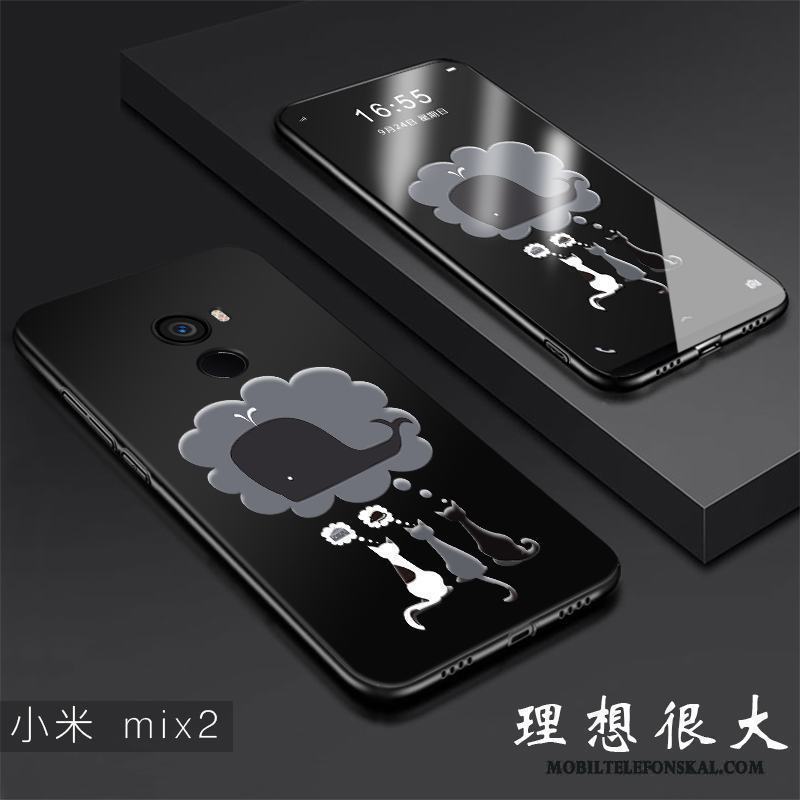 Mi Mix 2 Kreativa Silikon Svart Fallskydd Mjuk Skal Telefon Trend