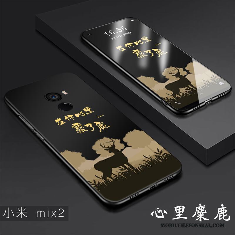 Mi Mix 2 Kreativa Silikon Svart Fallskydd Mjuk Skal Telefon Trend