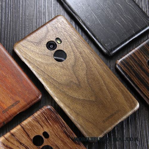 Mi Mix 2 Liten Fodral Trend Varumärke Wood Skal Telefon Trä Svart