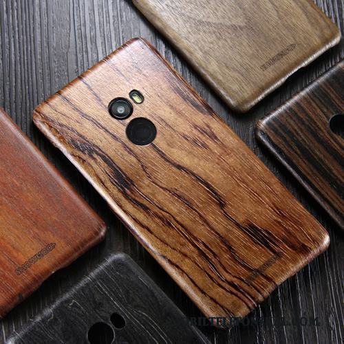 Mi Mix 2 Liten Fodral Trend Varumärke Wood Skal Telefon Trä Svart